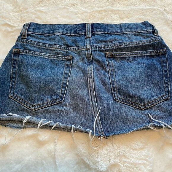 Forever 21 Womens Jean Mini Skirt Sz 24 Button Fly - Picture 5 of 5